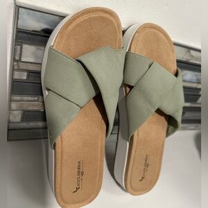 Kookaburra Carenza Womens Faux Suede Slip On
Slide Sandals.